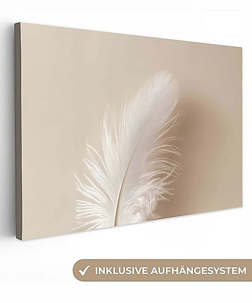 OneMillionCanvasses® Leinwandbild Feder - Minimalistisch - Rosa, Fotodruck günstig online kaufen