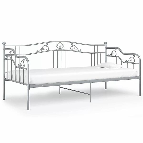 Schlafsofa Bettgestell Grau Metall 90x200 Cm günstig online kaufen