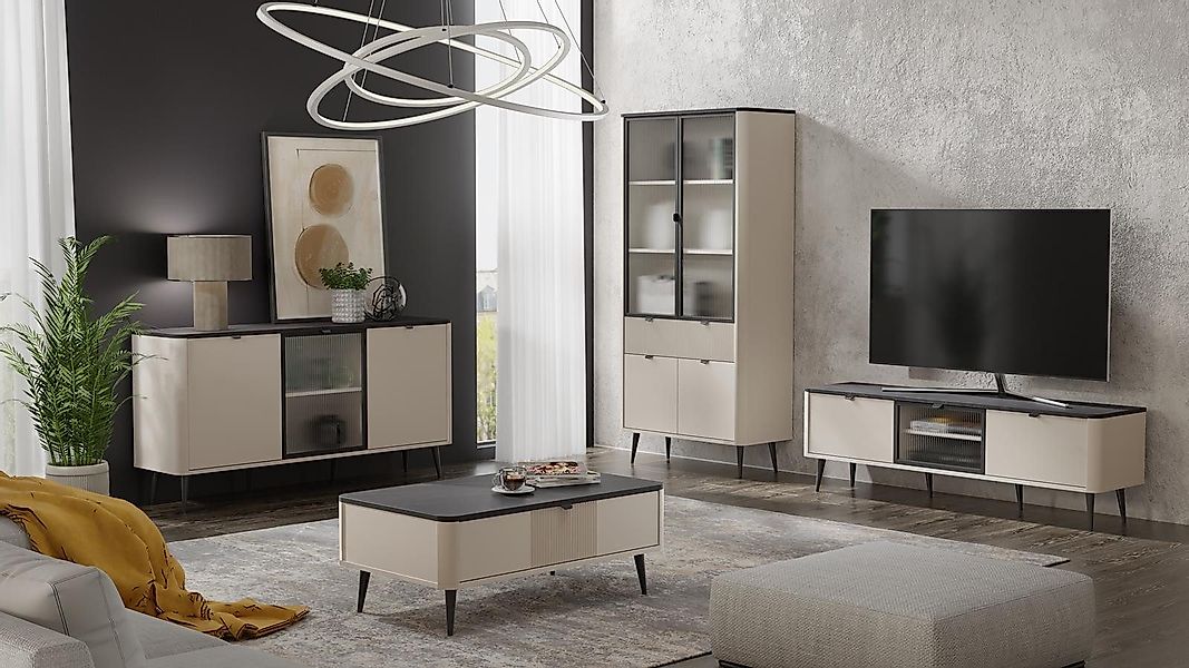 Compleo Standvitrine mit Lamellen LILIA, Elegant günstig online kaufen
