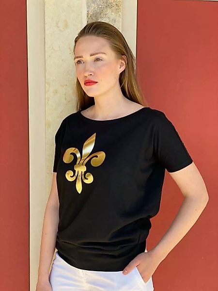 KR-Industries Kurzarmshirt Shirt Lilie mit breitem Rundhalsausschnitt, unif günstig online kaufen