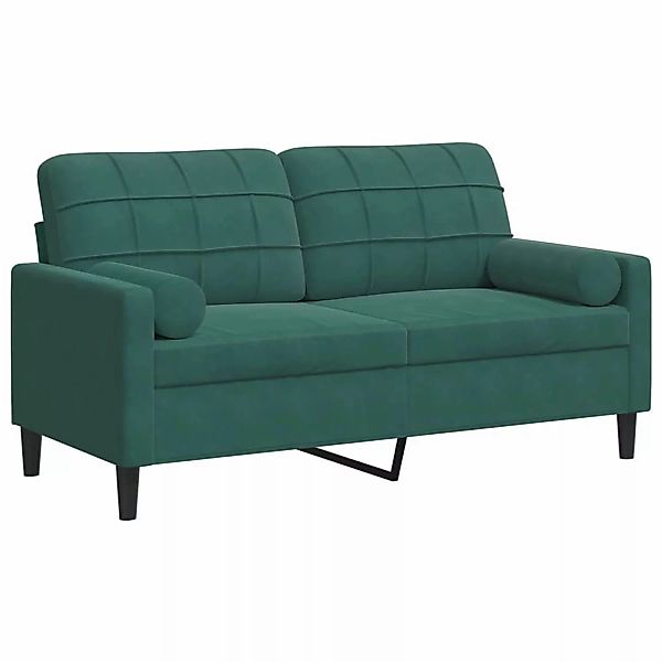 vidaXL 2-Sitzer-Sofa mit Zierkissen Dunkelgrün 140 cm Samt 2158384 günstig online kaufen