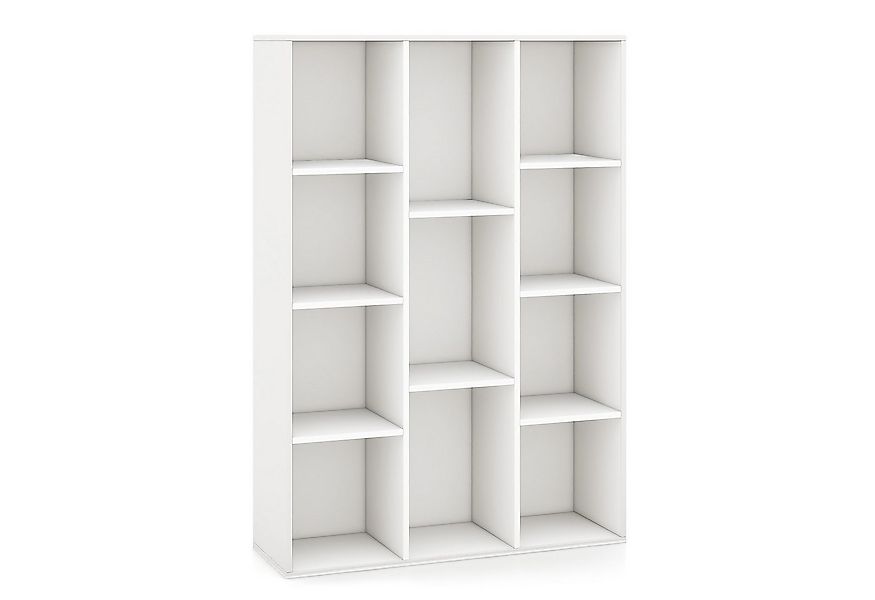 COSTWAY Bücherregal, mit 11 Fächern, bis 140 kg belastbar, 74x24x106cm günstig online kaufen