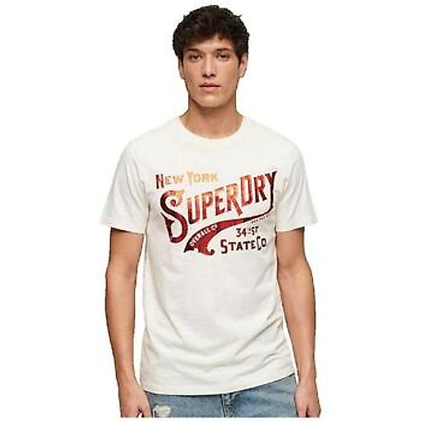 Superdry  T-Shirt T-shirt  à motif métallisé blanc günstig online kaufen