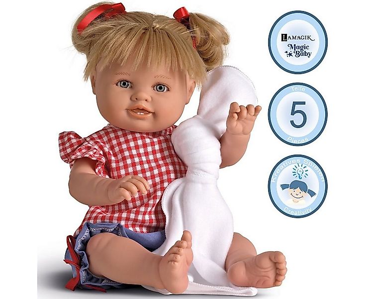 Lamagik Anziehpuppe Emilia 47cm mit blonden Haaren und Zöpfen günstig online kaufen