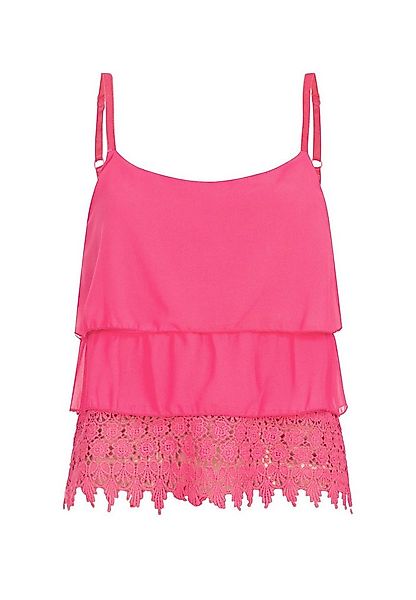 CLOUD 5IVE Tanktop CLOUD 5IVE Chiffon Stufen Top mit Spitze 3-lagig günstig online kaufen