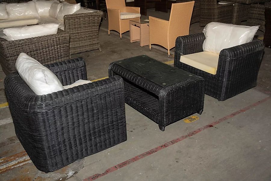 #HBM 3021: 2x Sessel Marbella + Tisch San Fernando-schwarz günstig online kaufen