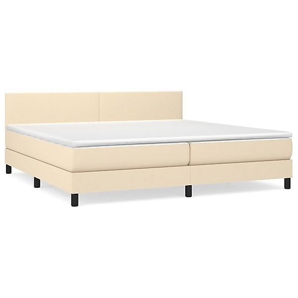 vidaXL Boxspringbett, Boxbett mit Matratze Creme 200x200 cm Stoff günstig online kaufen