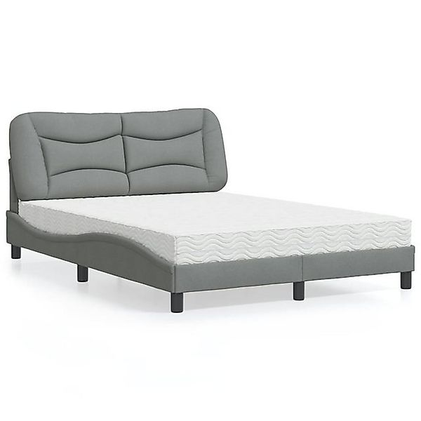 vidaXL Bett mit Matratze Hellgrau 120x200 cm Stoff2007268 günstig online kaufen