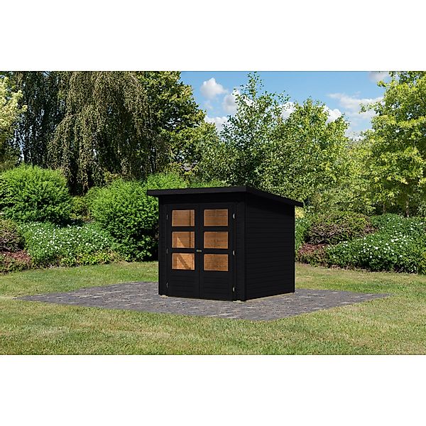 Karibu Gartenhaus Stockach 2 Schwarz 197 x 182 x 182 cm günstig online kaufen