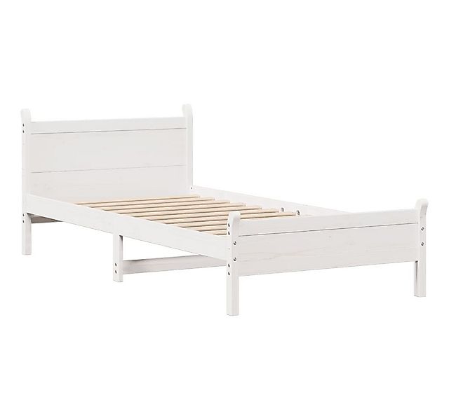 vidaXL Bett Massivholzbett ohne Matratze Weiß 75x190 cm Kiefernholz günstig online kaufen