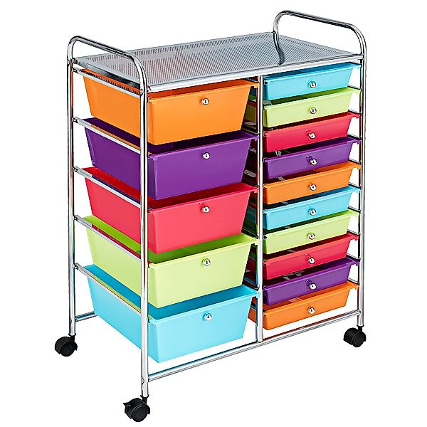 COSTWAY Rollcontainer, Bürocontainer mit 15 stapelbaren günstig online kaufen