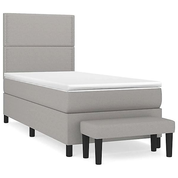 vidaXL Boxspringbett mit Matratze Hellgrau 90x190 cm Stoff1377601 günstig online kaufen