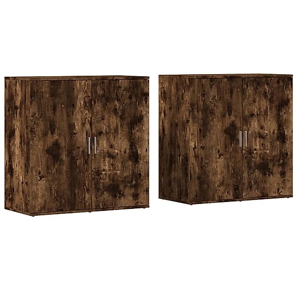 vidaXL Sideboards 2 Stk Räuchereiche 79x38x80 cm Holzwerkstoff 3276606 günstig online kaufen