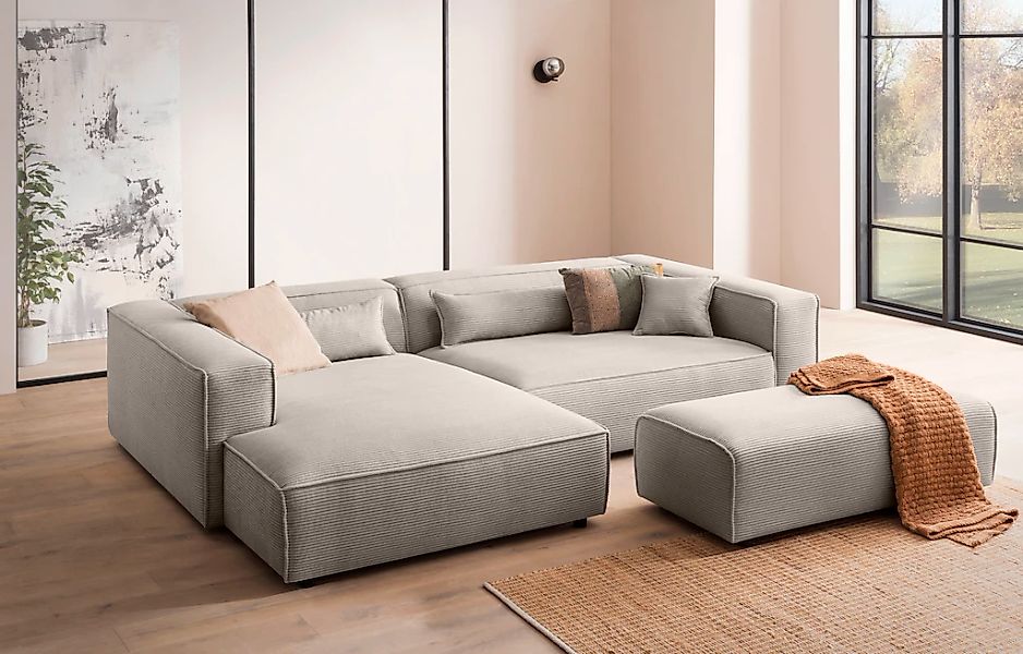 LeGer Home by Lena Gercke Ecksofa "PIARA XXL, L-Form, Schlaffunktion, Cord, günstig online kaufen