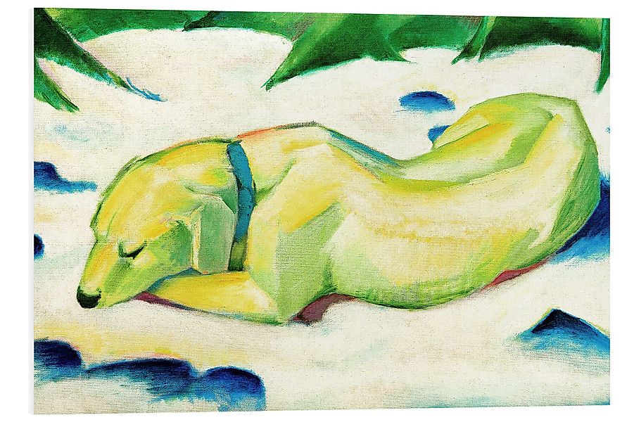Posterlounge Poster Franz Marc, Liegender Hund günstig online kaufen