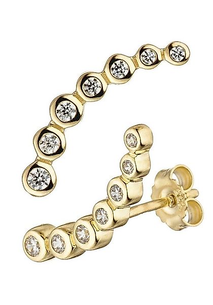 JOBO Paar Ohrstecker Ohrringe mit 14 Zirkonia, 333 Gold günstig online kaufen