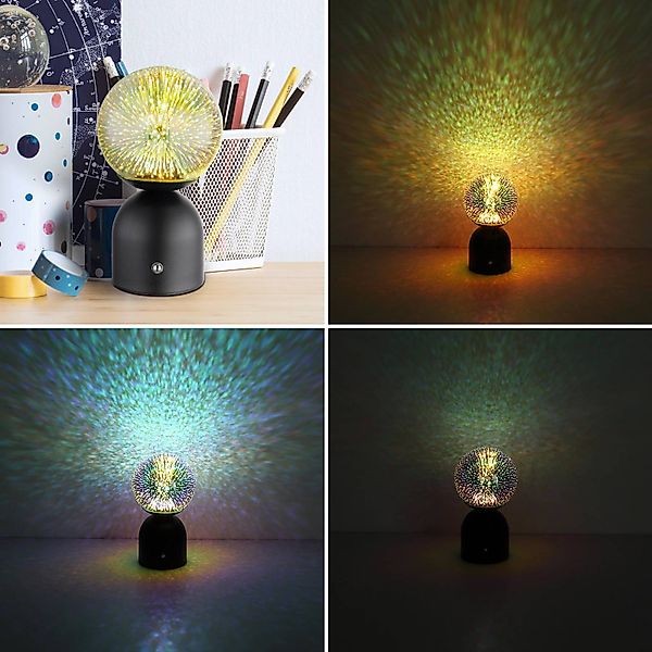 LED-Akku-Tischlampe Julsy, schwarz, 3D, Höhe 21 cm, CCT günstig online kaufen