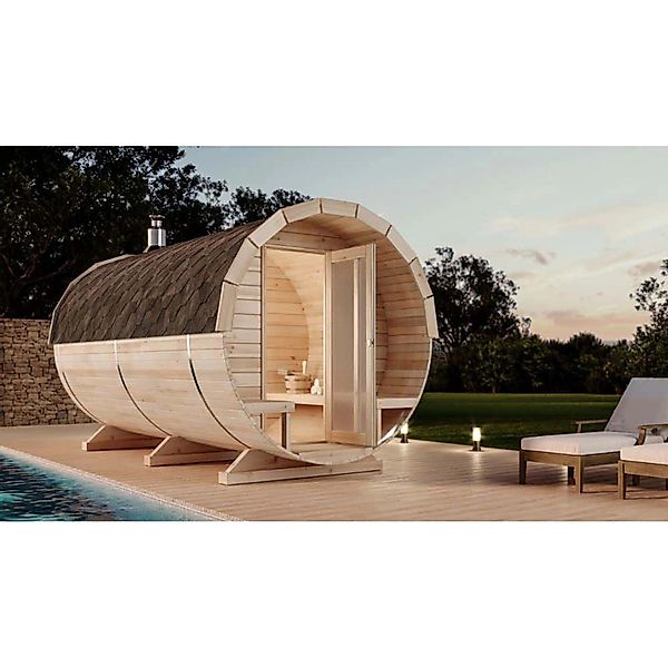 Finntherm Fass-Sauna Charlotte Fichte Ø 215 cm x T 400 cm günstig online kaufen