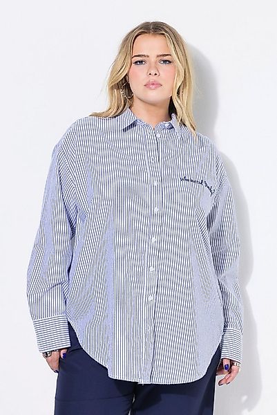Studio Untold Hemdbluse Hemdbluse oversized Streifen Stickerei günstig online kaufen