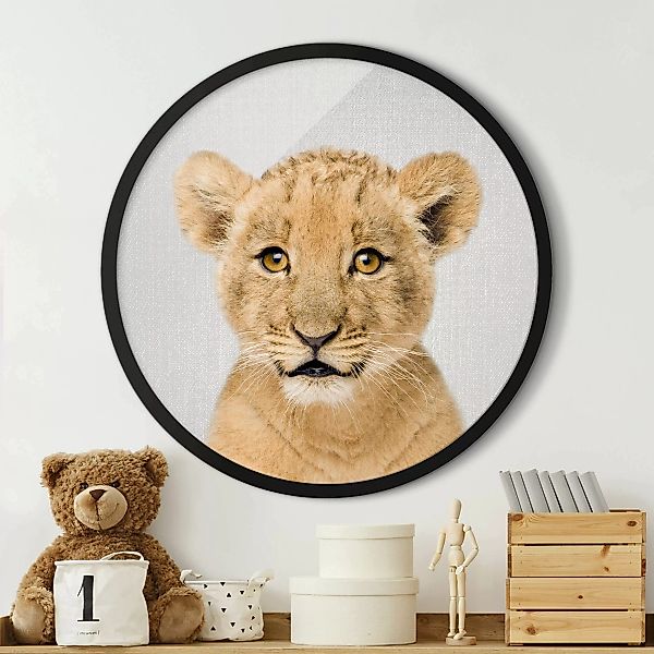 Rundes Gerahmtes Bild Baby Löwe Luca günstig online kaufen