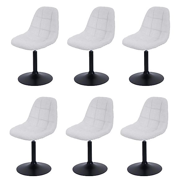MCW Esszimmerstuhl A60 6er-Set Stoff/Textil Chenille 465g/m² Creme günstig online kaufen