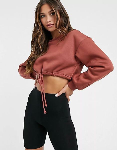 NaaNaa – Kurzes Sweatshirt in Rost-Orange günstig online kaufen