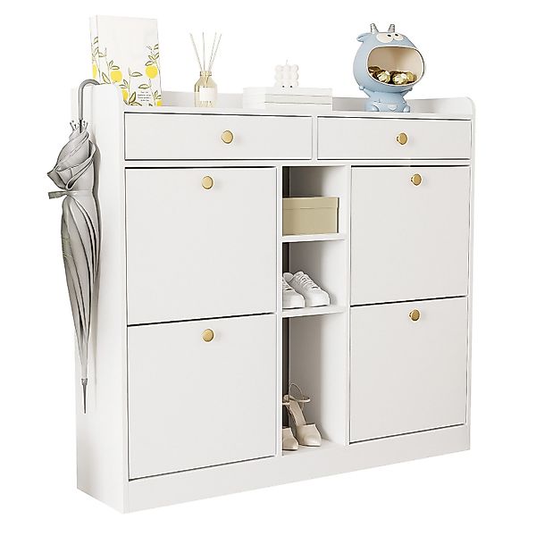 Yorbay Schuhschrank mit 4 Klapptüren & günstig online kaufen