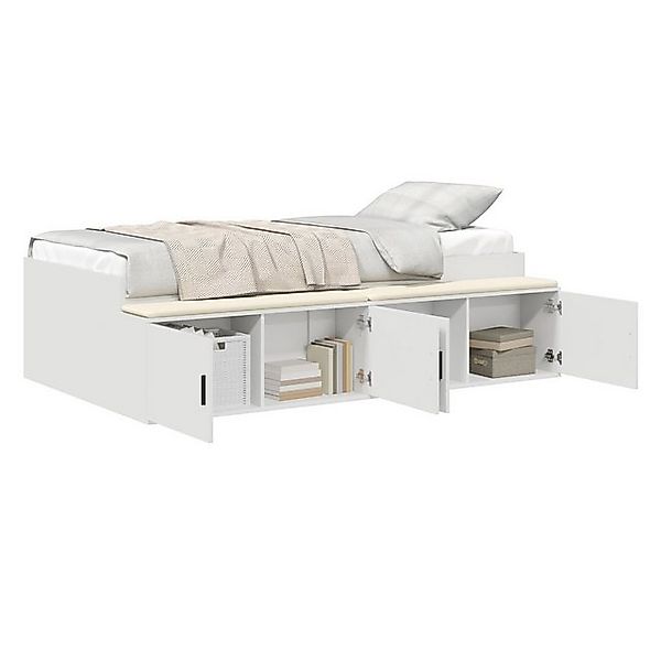 vidaXL Bett Stauraumbettgestell Weiß 100x200 cm (1-tlg) günstig online kaufen