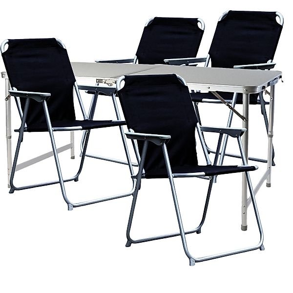 Mojawo Essgruppe 5-teiliges Campingmöbel Set Alu günstig online kaufen