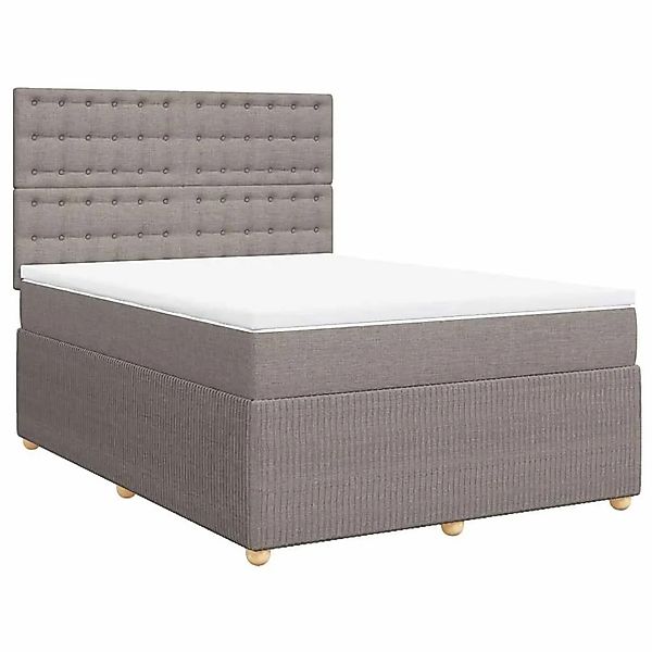 vidaXL Boxspringbett mit Matratze Taupe 160x200 cm Stoff 3294425 günstig online kaufen