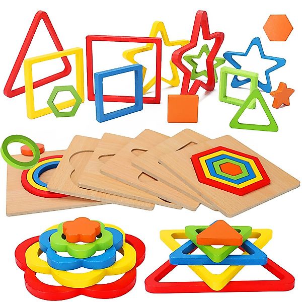 CLTYQ Lernspielzeug Montessori-Puzzles für Kleinkinder, Holzspielzeug günstig online kaufen