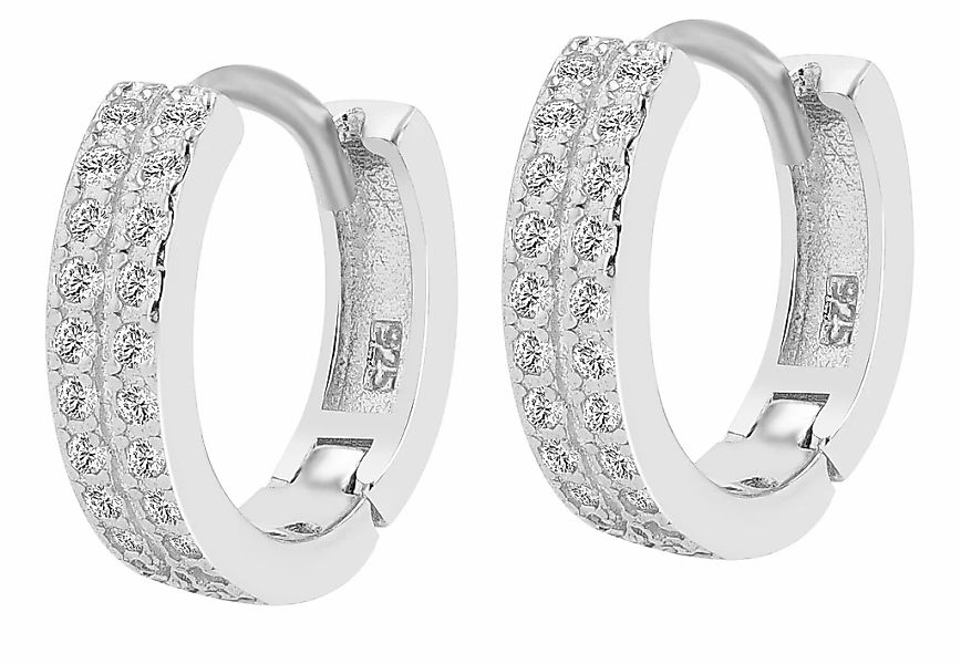 Adelia´s Klappcreolen "Damen Ohrringe – Klappcreole aus 925 Silber mit Zirk günstig online kaufen