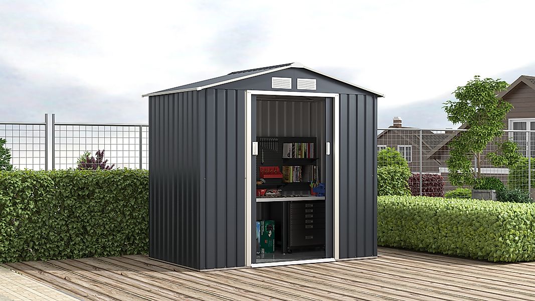 KONIFERA Gerätehaus Metall-Geräteschuppen, inkl. Bodenrahmen, BxT: günstig online kaufen