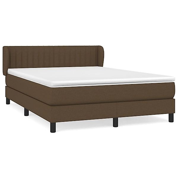 vidaXL Boxspringbett mit Matratze Dunkelbraun 140x200 cm Stoff1372202 günstig online kaufen
