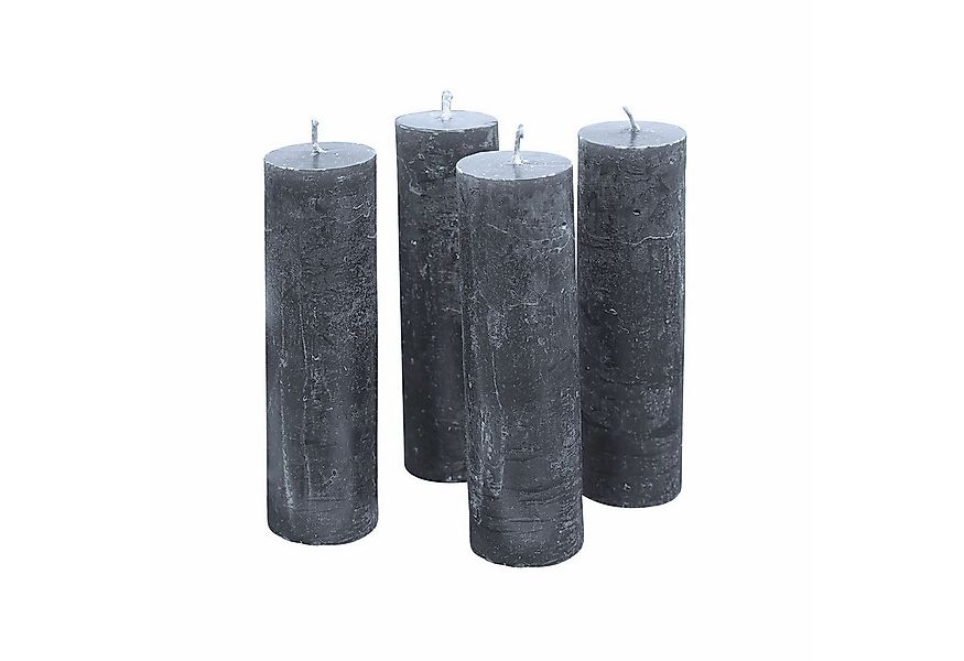 Mirabeau Stumpenkerze Kerze 4er Set Muriel anthrazit (4er Set, 4er Set), no günstig online kaufen