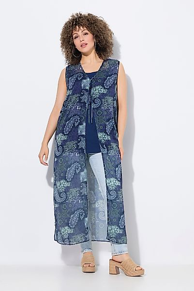 Ulla Popken Longbluse Longbluse Patchmuster A-Linie günstig online kaufen