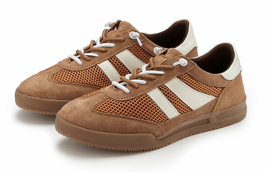 LASCANA Sneaker "Halbschuh," runde Schuhspitze, mit Schnürung, aus Leder, m günstig online kaufen