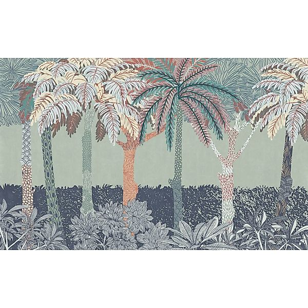 Komar Vliestapete Patterned Palms 400 cm x 250 cm günstig online kaufen