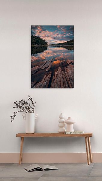 Komar Leinwandbild "Swedish Structures - Größe 40 x 60 cm" Baum  Berge  Blä günstig online kaufen