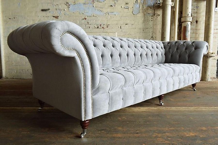 JVmoebel Sofa Chesterfield Designer Couch 4 Sitz Sofa Polster Textil Leder günstig online kaufen