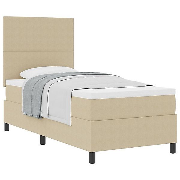 vidaXL Bett Boxspringbett mit Matratze Hellgrün Grau Einfach Cordura-Stoff günstig online kaufen
