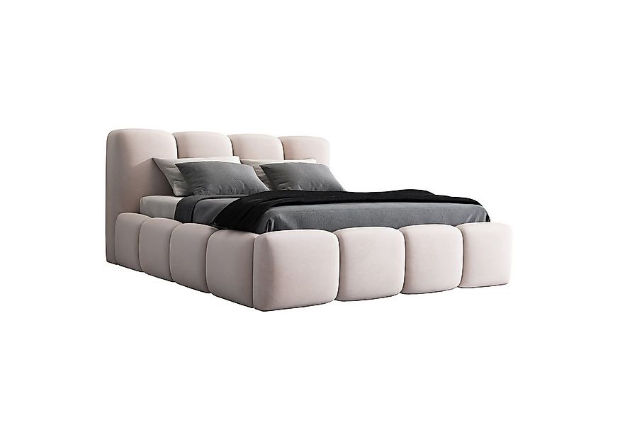 A&J MöbelLand GmbH Polsterbett DONA-OM mit Lattenrost und Bettkasten. (Bett günstig online kaufen