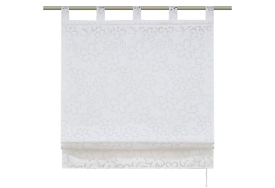 Delien Raffrollo Jessica, mit Schlaufen, Ausbrenner Blumen Voile Rollo günstig online kaufen