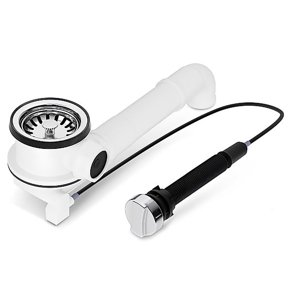 VIOKS Anschluss-Set Siebkorbventil Ablaufgarnitur Ø70mm Bowdenzug günstig online kaufen