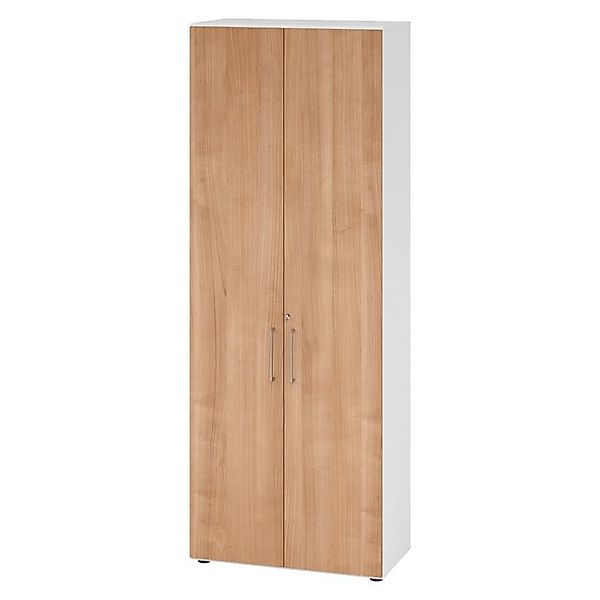 bümö Aktenschrank smart Büroschrank - 6 Ordnerhöhen Dekor: Weiß/Nussbaum günstig online kaufen