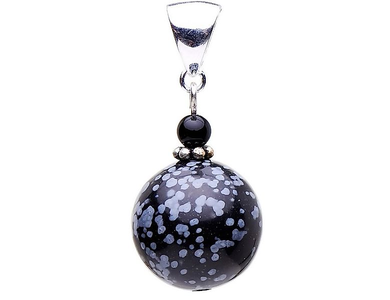 Schmuck Krone Kettenanhänger Anhänger aus Schneeflocken-Obsidian & Onyx, Si günstig online kaufen