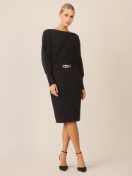 Apart Strickkleid mit Gliederkette Detail Gürtel günstig online kaufen