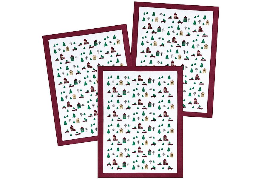 Kracht Geschirrtuch Christmas Town, (Set, 3-tlg., 3-teilig), 3er Pack Gesch günstig online kaufen
