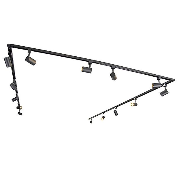 Qazqa Schienensystem-Sets Jeana, 753 cm, (1-tlg), GU10, Schwarz, Modern, St günstig online kaufen