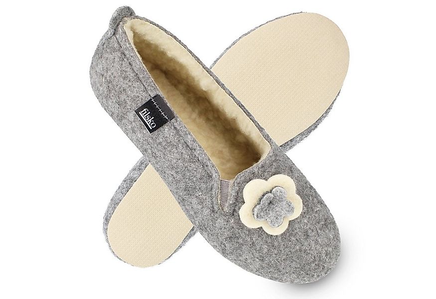 filsko Matka Damen Ballerina Hausschuhe Slipper mit Schafwolle gefüttert, z günstig online kaufen